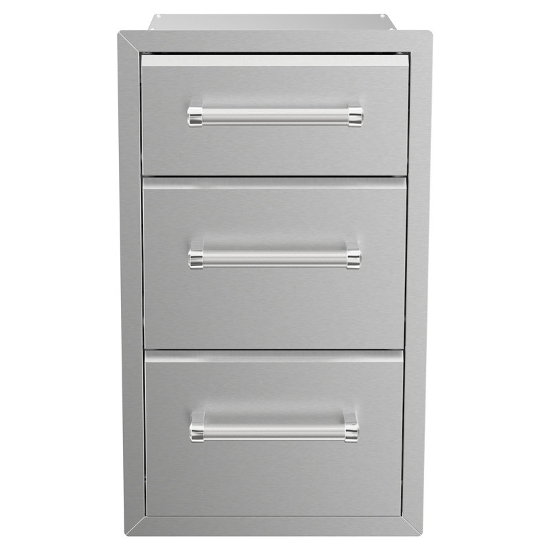 Stainless Steel Triple Drawer Outdoor Kitchen Storage Unit