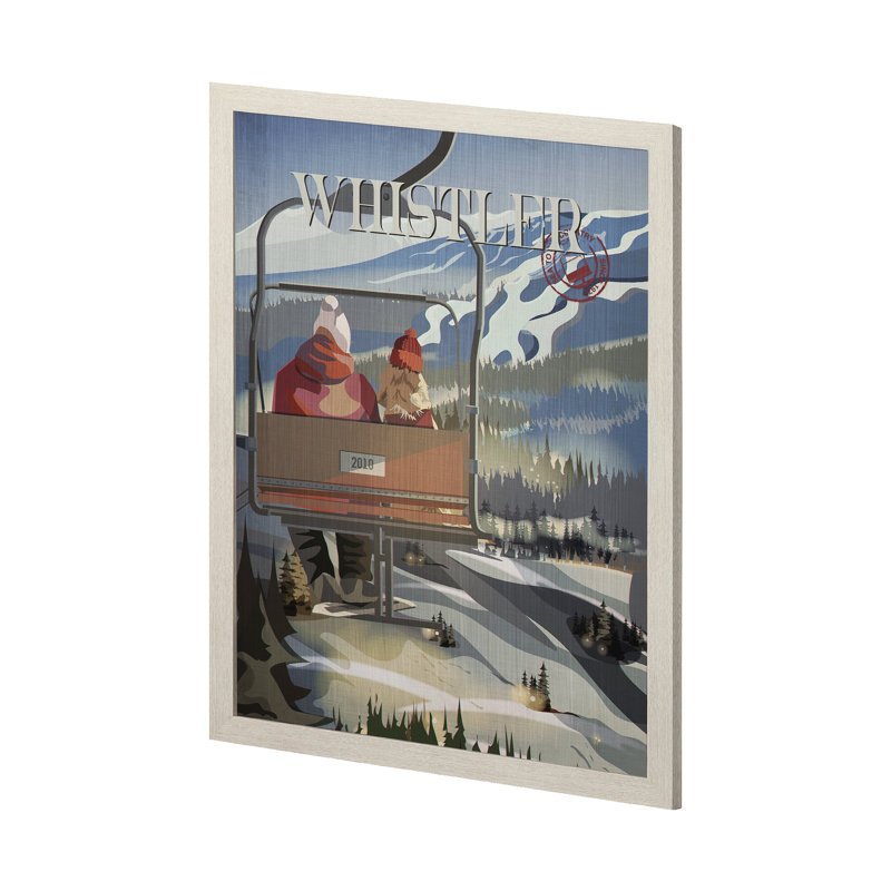 Whistler Go par Simone, reproduction d'art encadrée sous verre, H 43 po x l 33 po x P 1,5 po, Cadre photo brun simple