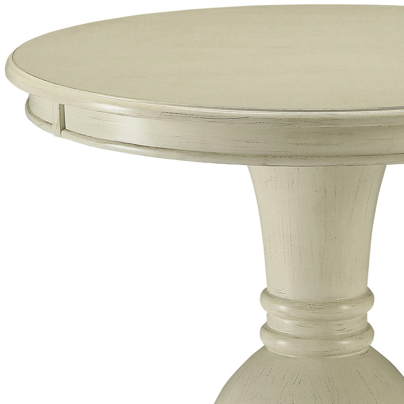 Table d'appoint compacte blanche antique avec piédestal pour un usage domestique n'importe quel espace