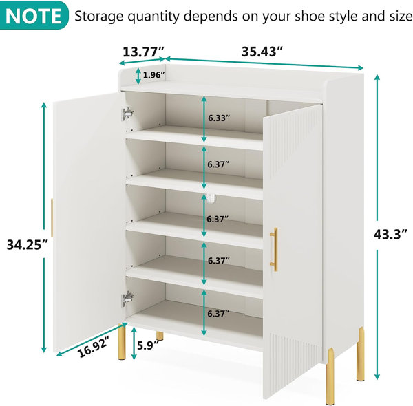 Willa Arlo Interiors 30 Pair Shoe Storage Cabinet & Reviews | Wayfair