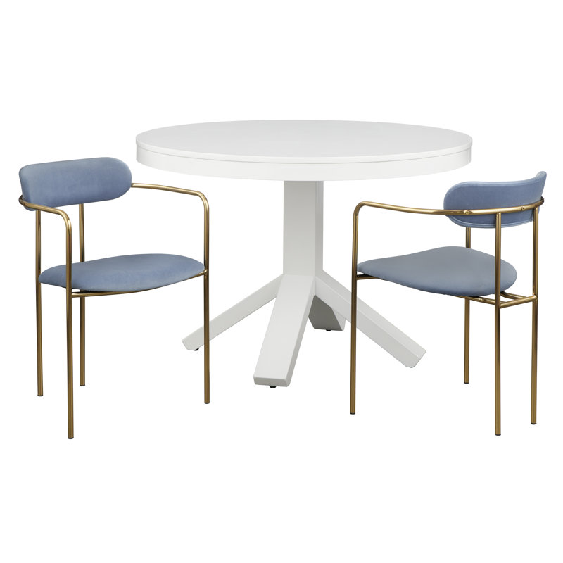 Yeghishe 2 - Person Pedestal Dining Set, Blue