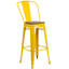 Tabouret de bar ou de comptoir en métal Marian avec dossier et siège en bois Marian-2101696429-2101696446-2127243145