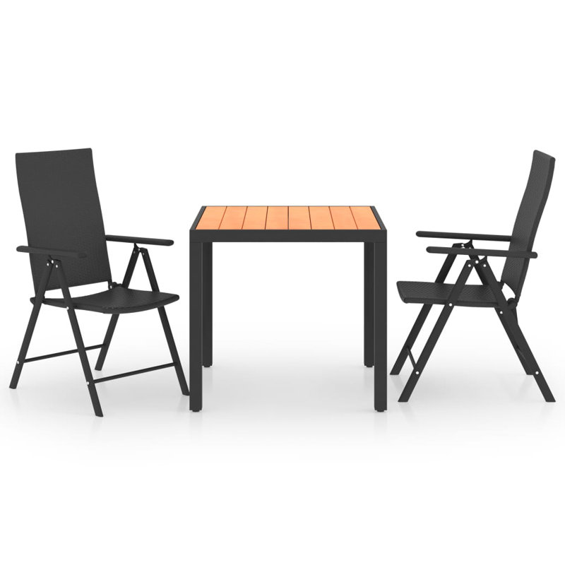 Boncile 2 - Person Solid Wood Patio Dining Set Square Table