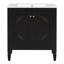 Meuble-lavabo de 30 po avec lavabo, armoire de décoration de style rétro. Finition noire, bois véritable, lavabo en céramique, tablette design. Noir, plateau lisse-334459120