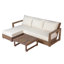 Ensemble de conversation d'extérieur en bois d'acacia pour 3 personnes avec méridienne et coussins hydrofuges Donnie