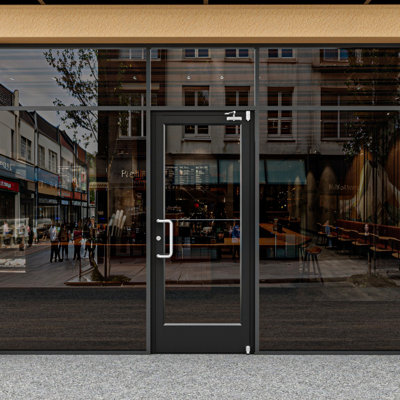 36 In. X 84 In. Left Hand/Outswing Anodized Aluminum Black Prehung Commercial Door