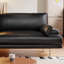 Canapé modulaire noir en cuir véritable-129159980