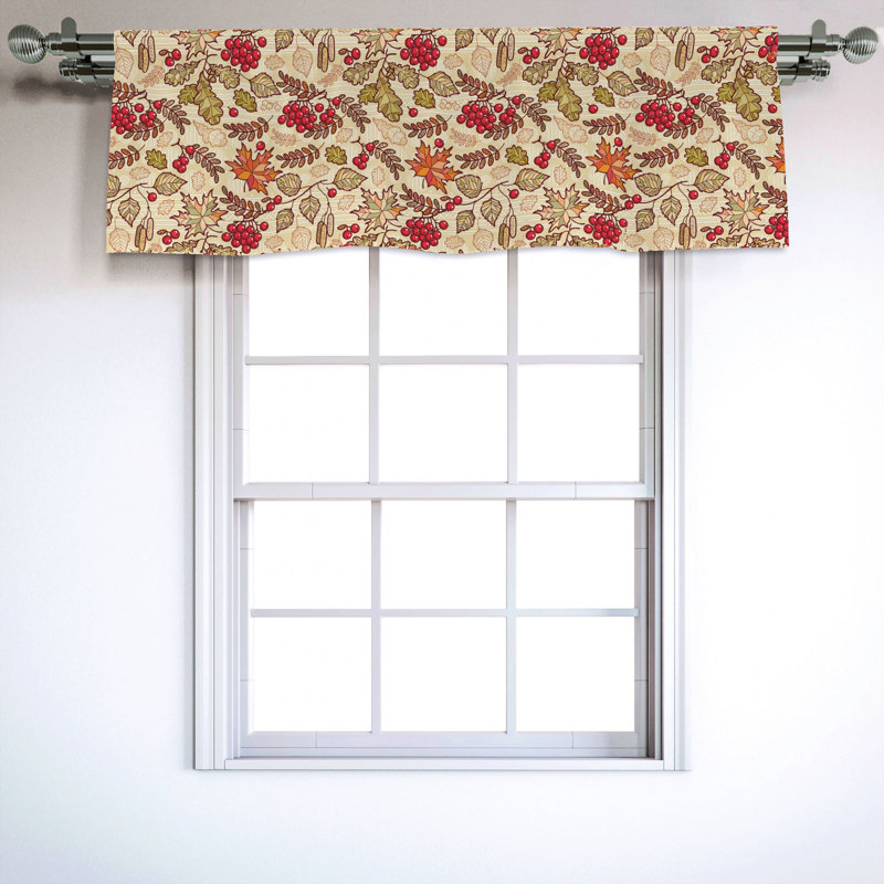 Sateen Floral Ruffled Window Valance
