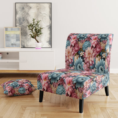 Fauteuil de chambre bleu et rose Pastel