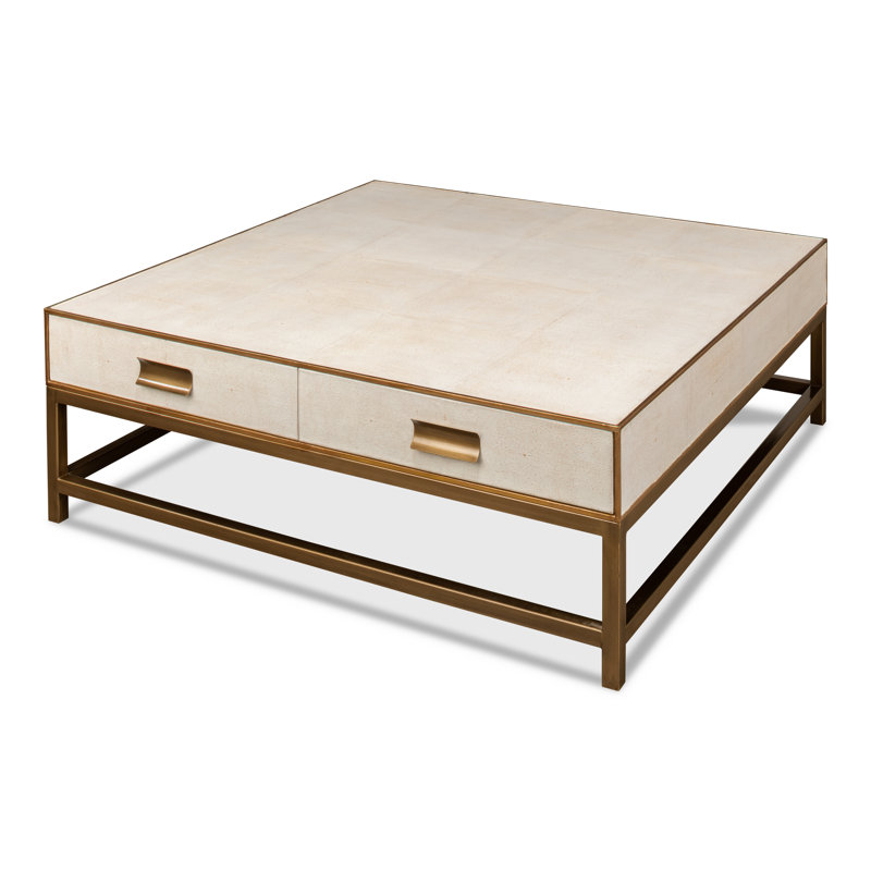 Shagreen Coffee Table, White