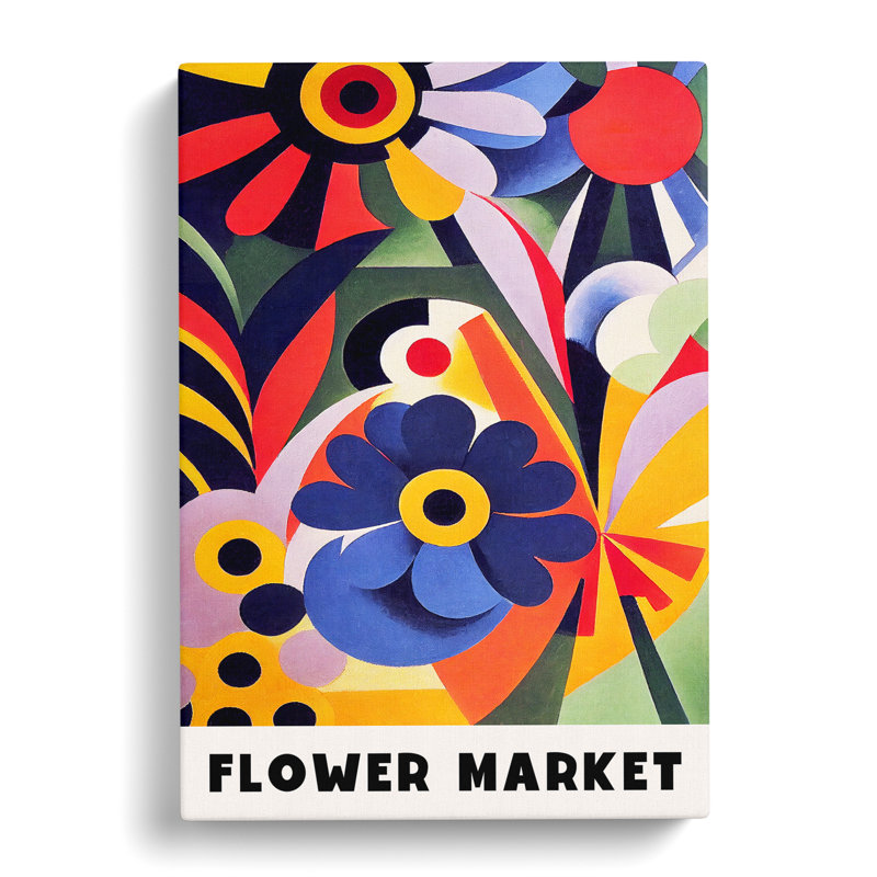 Retro Flower Market Exhibition No.5 - Wrapped Canvas, 60cm H x 40cm W x 3cm D