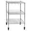 Chariot de cuisine, chariot de rangement réglable en fil métallique robuste à 3 niveaux, chariot de service roulant sur roulettes en acier commercial, table de travail avec barre de poignée, pour le garage et la salle de lavage, 40 x 25 x 40,9 po-851649249
