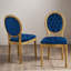 Chaise d'appoint rembourrée capitonnée 19,71 "avec garniture cloutée et dossier très grand Louis, ensemble de 2-932726371