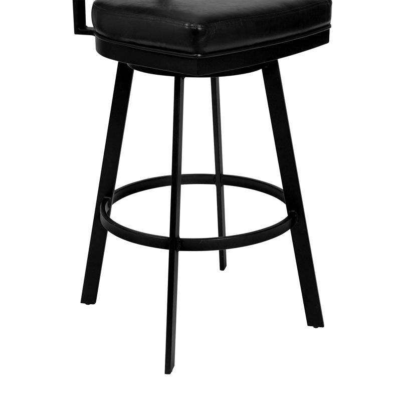 Tabourets de bar contemporains, noir mat, similicuir, cuisine