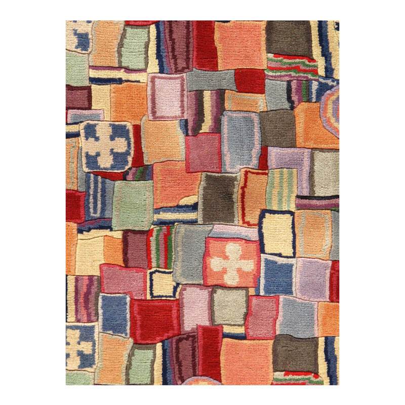 Geometric Area Rug in Red