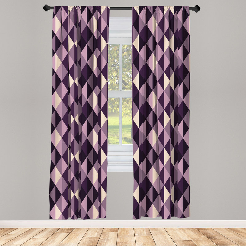 Geometric Semi-Sheer Rod Pocket Curtain Panels, 28" x 84"