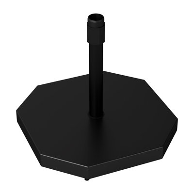 18" Black Octagon Patio Umbrella Base -44 Lbs Concrete Cast Iron Covered
