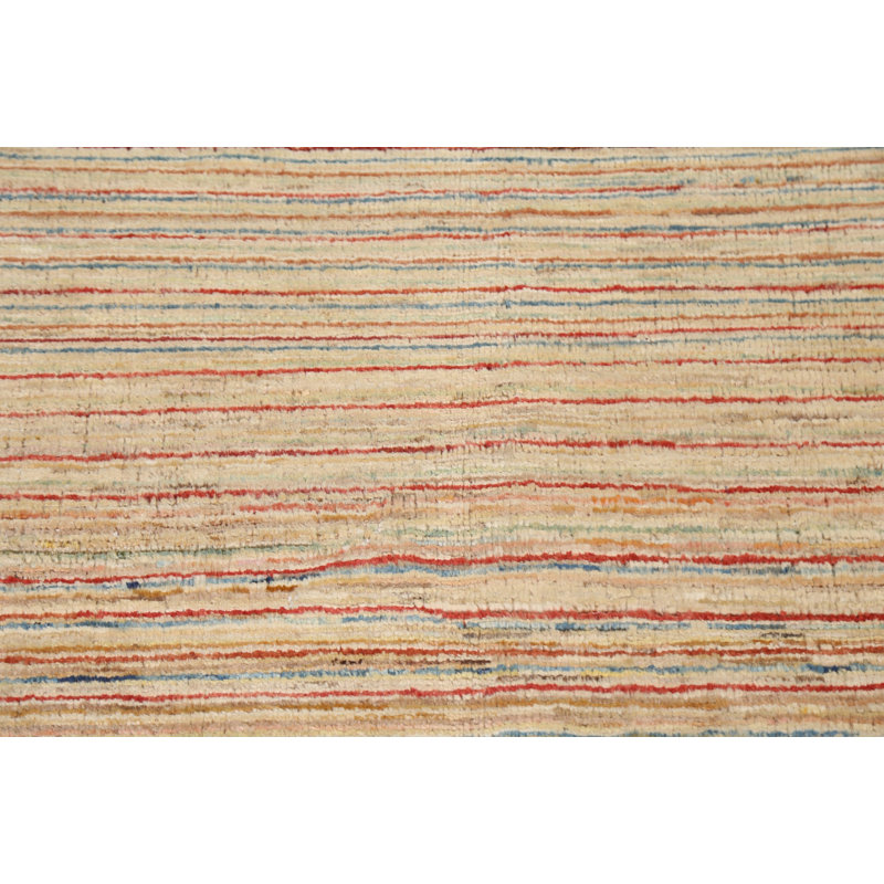 Striped Gabbeh Hand-Knotted Rug 3x4