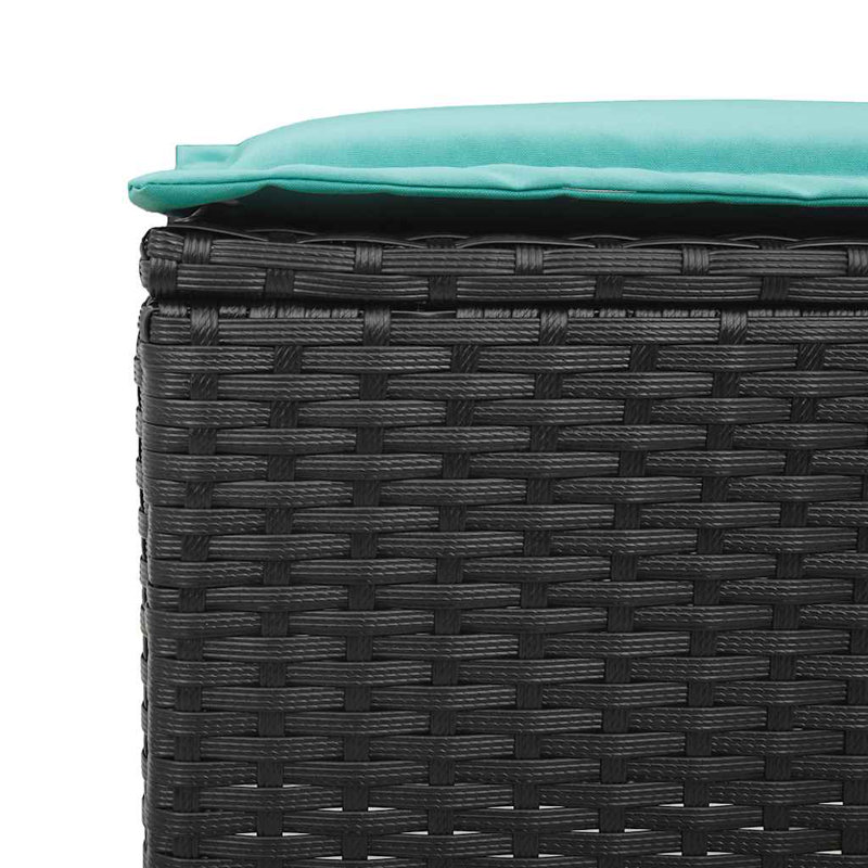  Ensemble de canapé de patio 6 pièces avec coussins en rotin de polyester noir