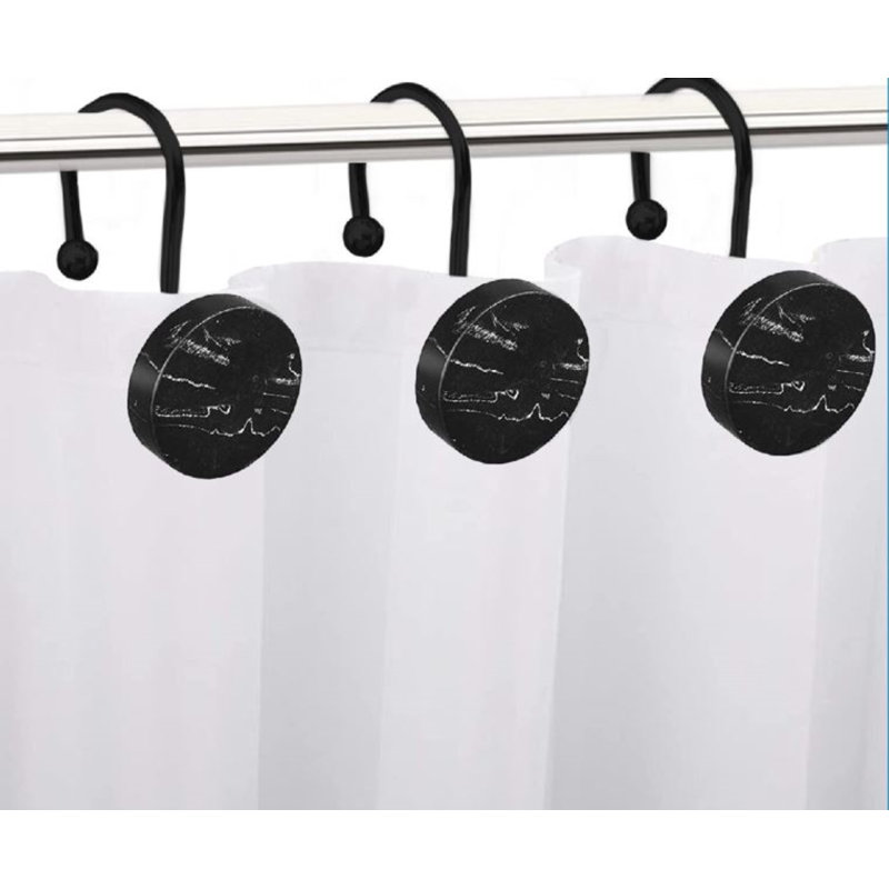 Michaelangelo Rust Resistant Shower Curtain Hook, Black