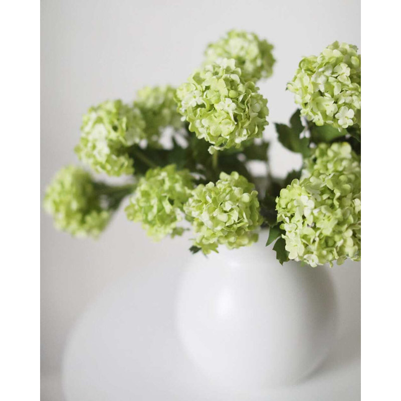 White Faux Snowball 21.5", Green