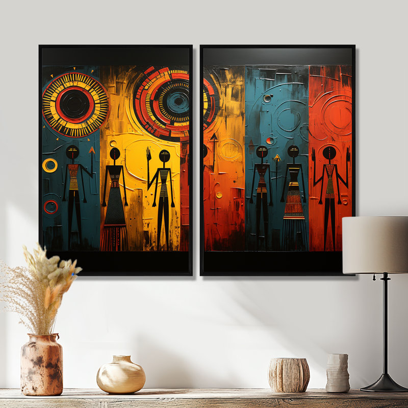 Leny - Global, reproduction d'art sur toile, Black, 36" H x 48" W, Impression encadrée flottante