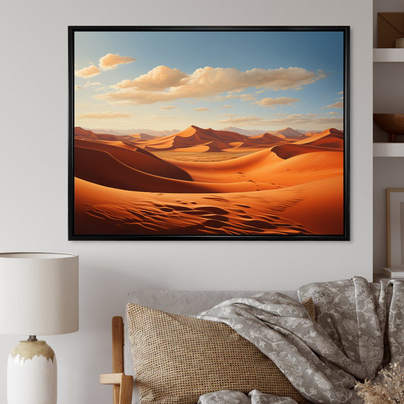 Sahara Desert Multiple Countries III - Landscapes Wall Decor, H 12 po x l 20 po x P 1 po, Cadre flottant noir