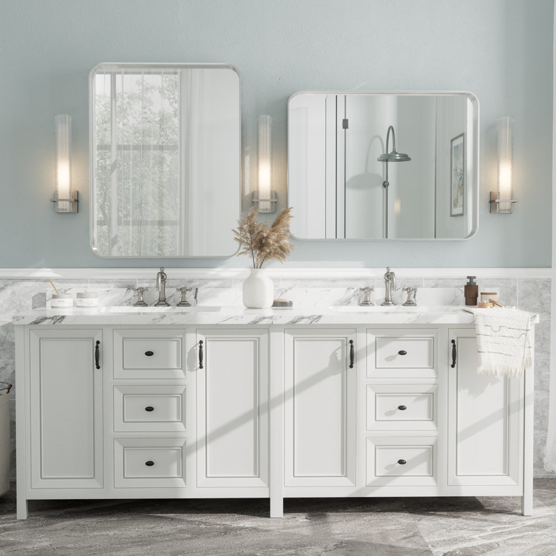 Miroir mural Aevar, 36 po x 28 po, Argent brossé