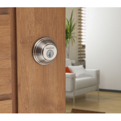 Prestige 380 Round Single Cylinder Deadbolt Featuring SmartKey® Security