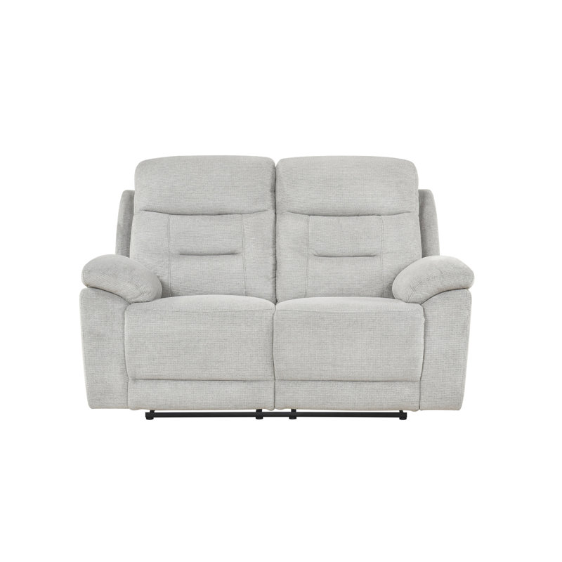 Causeuse double inclinable, chenille beige, Beige