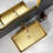 Homary 14.96'' Gold Stainless Steel Rectangular Bathroom Sink