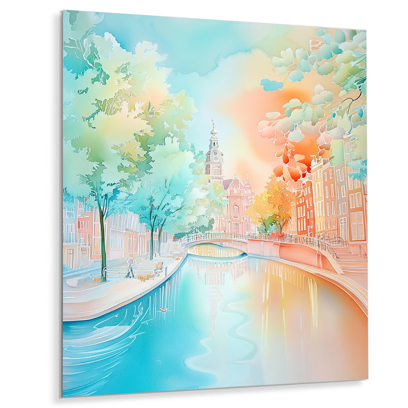 Impression sur toile «Amsterdam by the Summer II - Cityscapes», Amsterdam, H 32 po x l 24 po x P 0,84 po