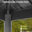 Pavillon de jardin 8 '6' avec structure en aluminium, tablettes pour barbecue en métal gris - double toit, protection contre le soleil et la pluie