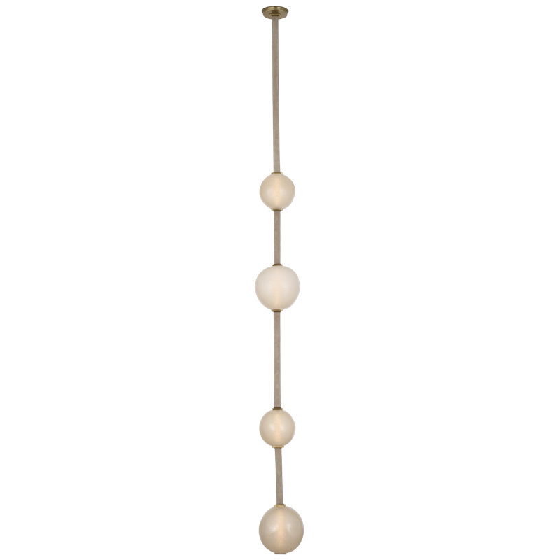 Anne-Marie Barton Dune Belted Light with Fizzy Nude Glass, Ash Suede/Mottled Brass