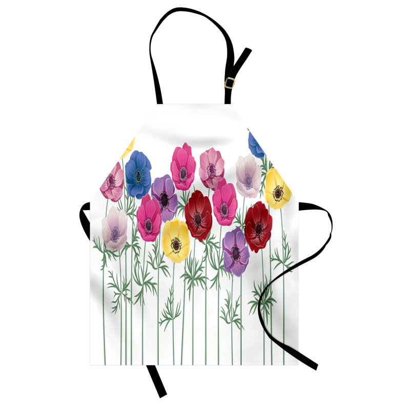East Urban Home Anemone Flower Apron Unisex, Blooming Summer, Adult Size, Multicolor