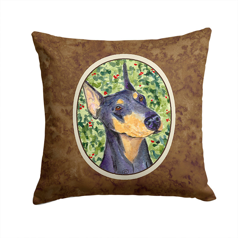 Coussin décoratif intérieur/extérieur doberman