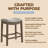 ROME + OAK Parker Backless Counter Stool, Walnut with Grey Upholstery-1448617536