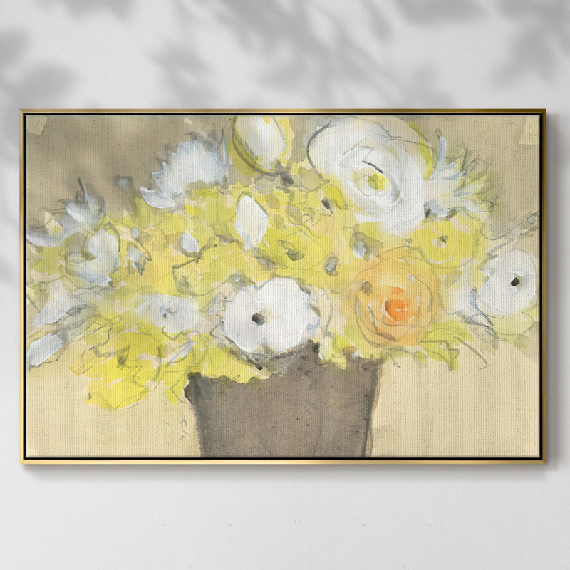 Table Bouquet II, H 27 po x l 41 po x P 2 po, Toile avec cadre doré