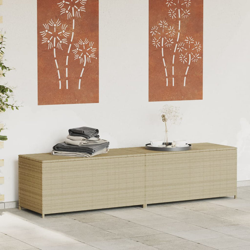 17 Stories Obel 200cm W 123L Deck Box in Mix Beige