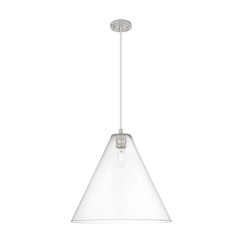 Kehlani - Luminaire suspendu 1 corde Berkshire, H 128,75 po x l 16 po x P 16 po, Nickel satiné