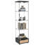 Vitrine à assemblage rapide avec tiroir, lumières DEL et tablettes, une solution de rangement fonctionnelle et élégante pour divers espaces