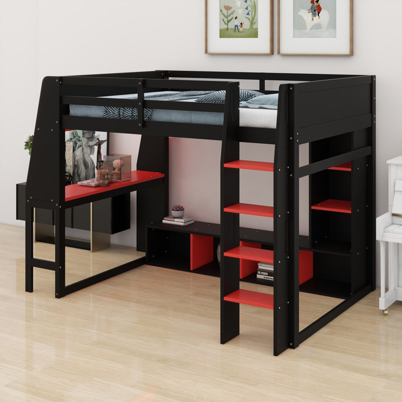 Lit mezzanine avec bureau Gaming