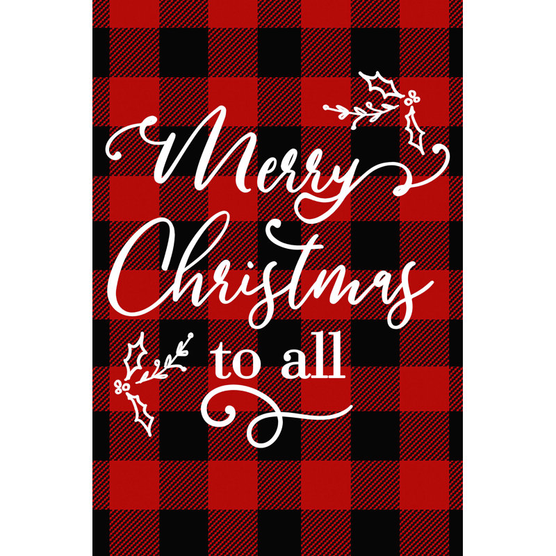Merry Christmas Buffalo Check, H 18 po x l 12 po