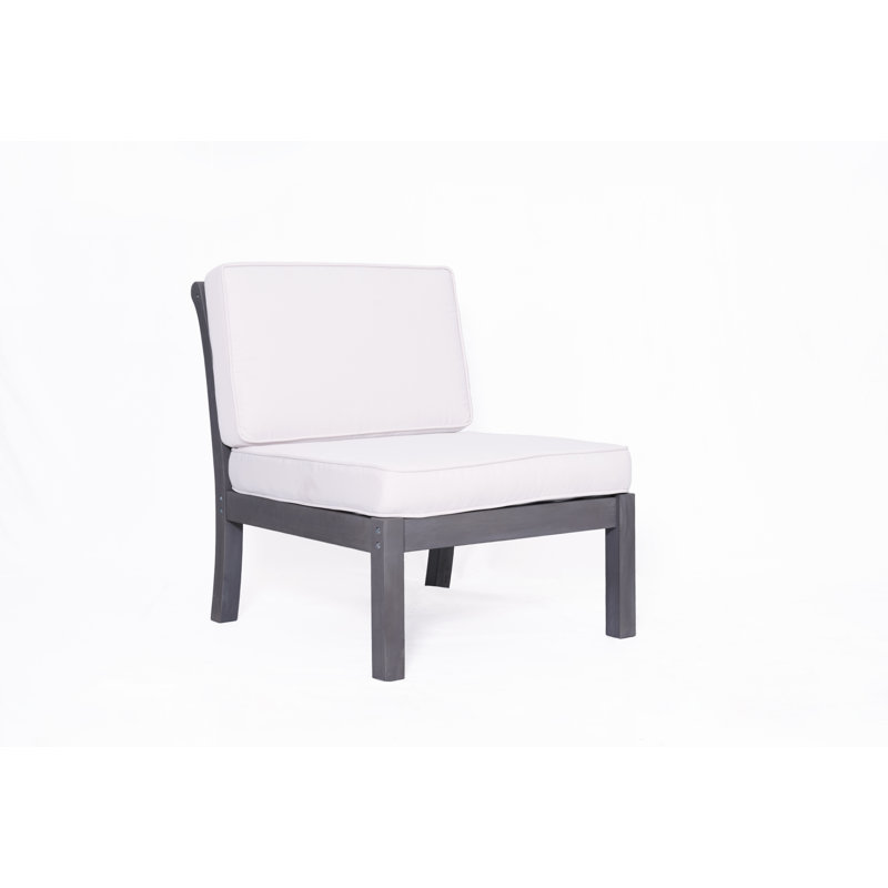 Chaise de patio avec coussins Rossi, Blanc