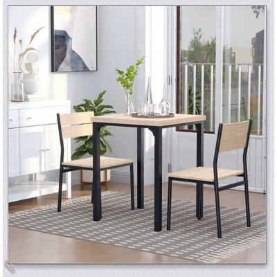Ensemble de salle à manger moderne 3 pièces avec table et tabourets, parfait pour les petits espaces et les appartements, conception peu encombrante