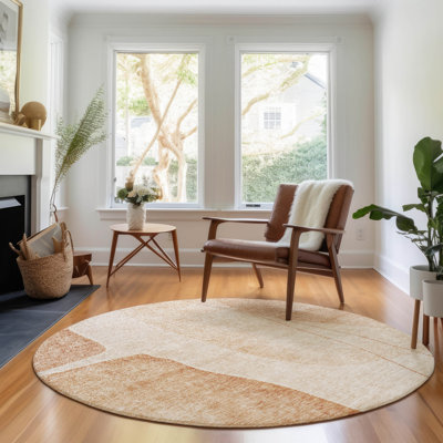 Premium Machine Washable Prisco Terracotta Rug