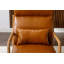 Salma 26" Wide Transitional Traditional Faux Leather Accent Chair with Lumbar Pillow