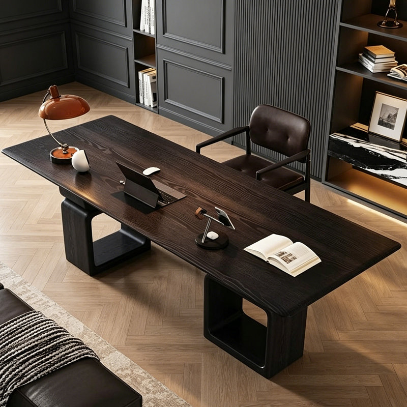 Italian minimalist modern office desk, 29.53" H x 86.61" W x 31.5" D