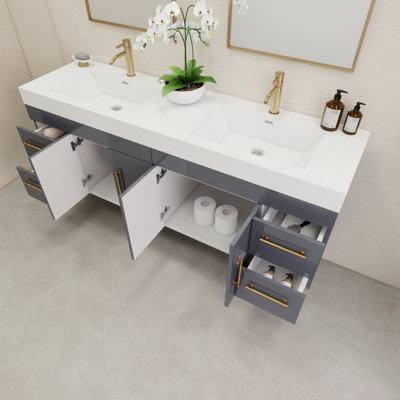 Ensemble de meuble-lavabo double 70,8 po