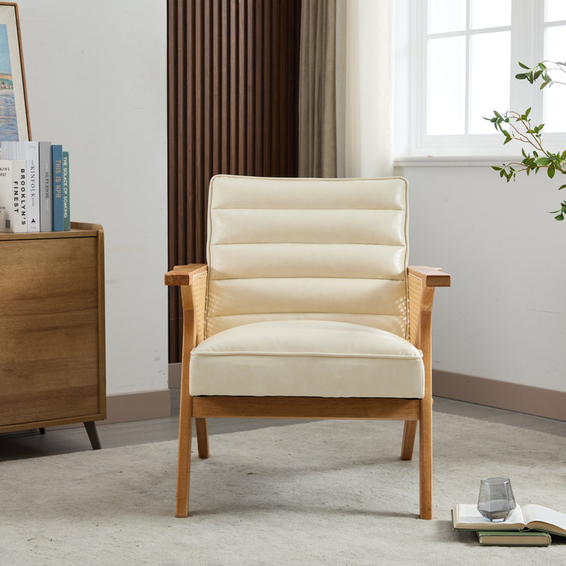 Briceyda Upholstered Armchair, Briceyda White Leather